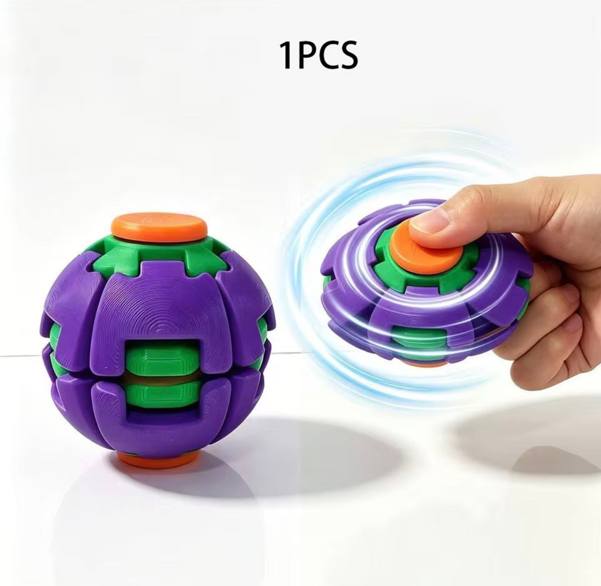 Press & Spin Stress Relief Fidget Ball – Focus, Relax & Reset