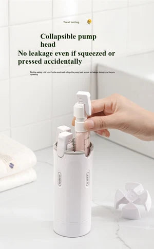 4-in-1 Sustainable Plastic Travel Dispenser Bottle