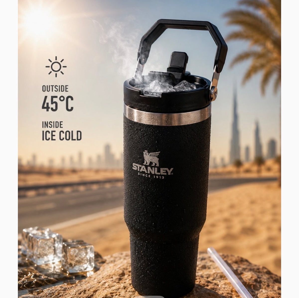 Stanley 30oz Stainless Steel Tumbler with Straw – Leak-Resistant Travel Cup