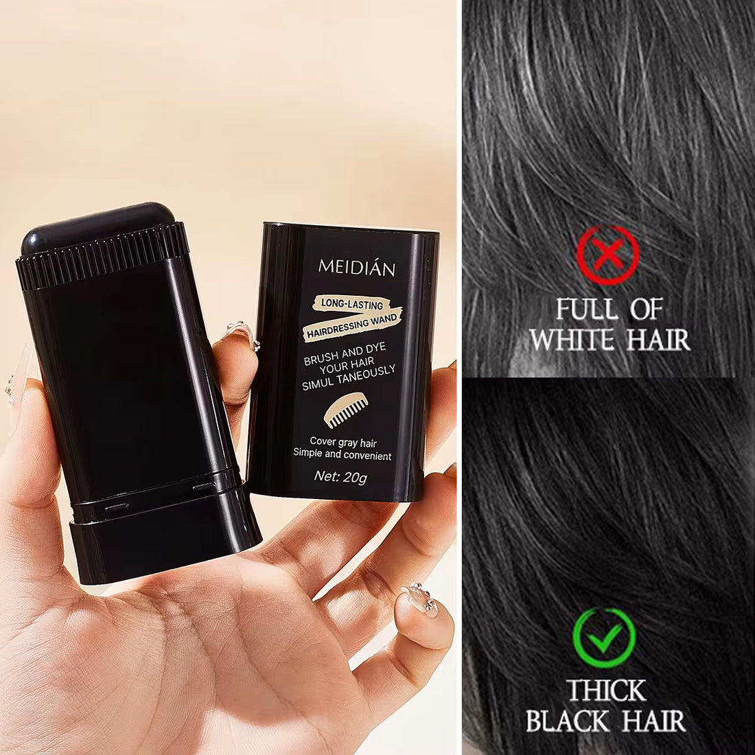 Quick Cover Black Hair Dye Stick – No Mess Application