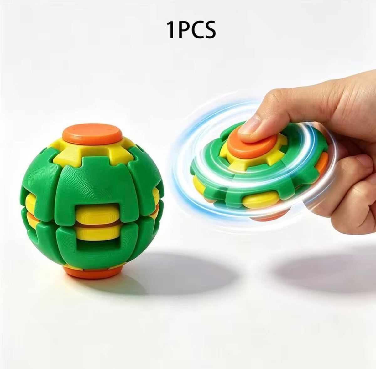 Press & Spin Stress Relief Fidget Ball – Focus, Relax & Reset