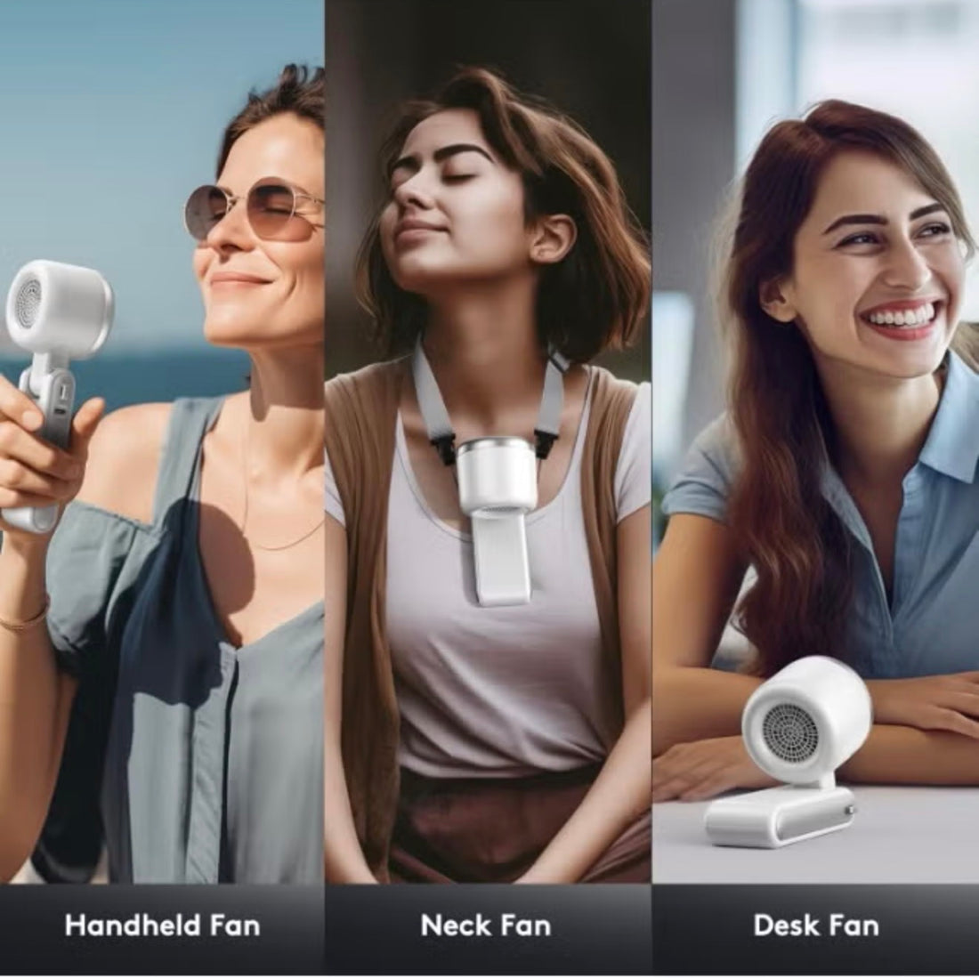 Portable 3-in-1 Handheld Turbo Fan – 5-Speed Powerful Rechargeable Cooling Fan