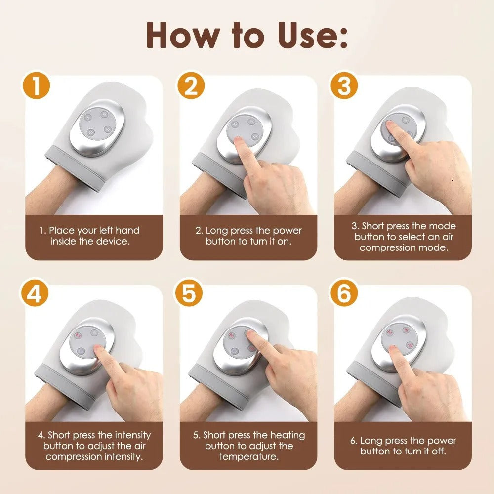 Smart Hand Massager with Air Compression & Heating
