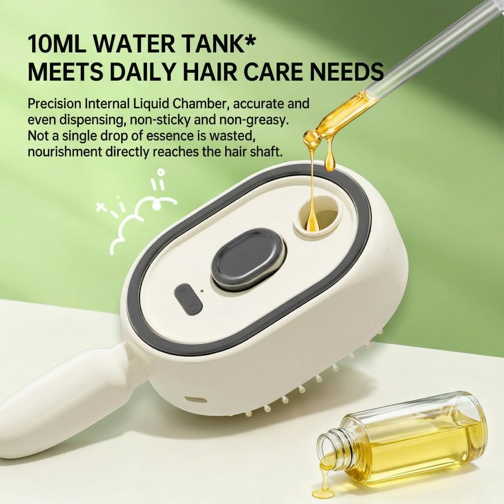 2-in-1 Electric Steam Hair Brush | Portable Hair Straightener & Frizz Control Comb