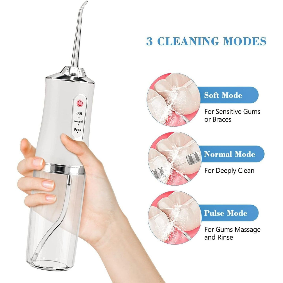 Portable Oral Irrigator – 3 Cleaning Modes & 220ml Water Tank