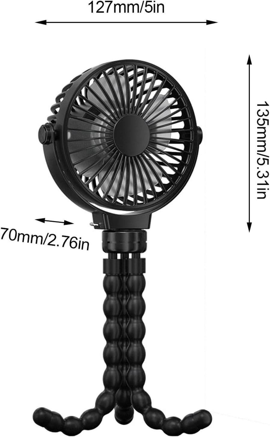 360° Rotating Portable Stroller Fan | Rechargeable Clip-On Mini Fan